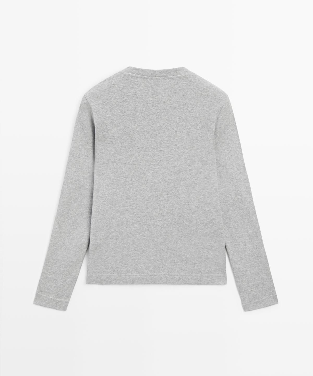 마시모두띠(MASSIMO DUTTI) 100% 코튼 인터로크 긴팔 티셔츠