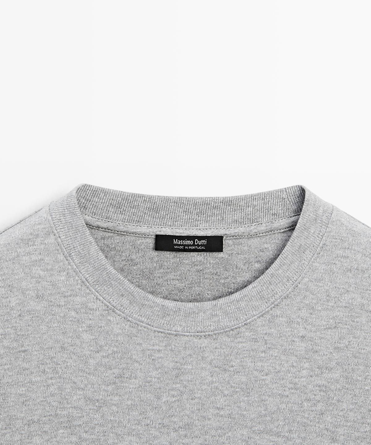 마시모두띠(MASSIMO DUTTI) 100% 코튼 인터로크 긴팔 티셔츠