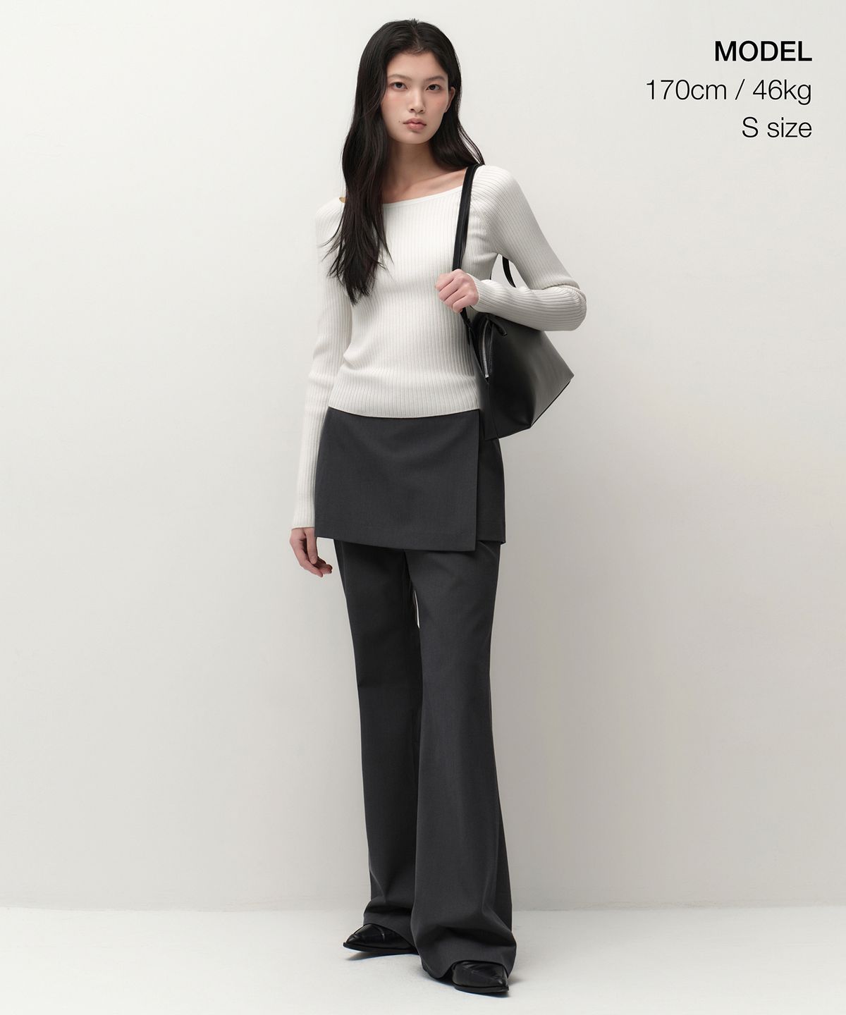 무신사 스탠다드 우먼(MUSINSA STANDARD WOMAN) 우먼즈 와이드 리브드 슬림 오프 숄더 니트 [아이보리]