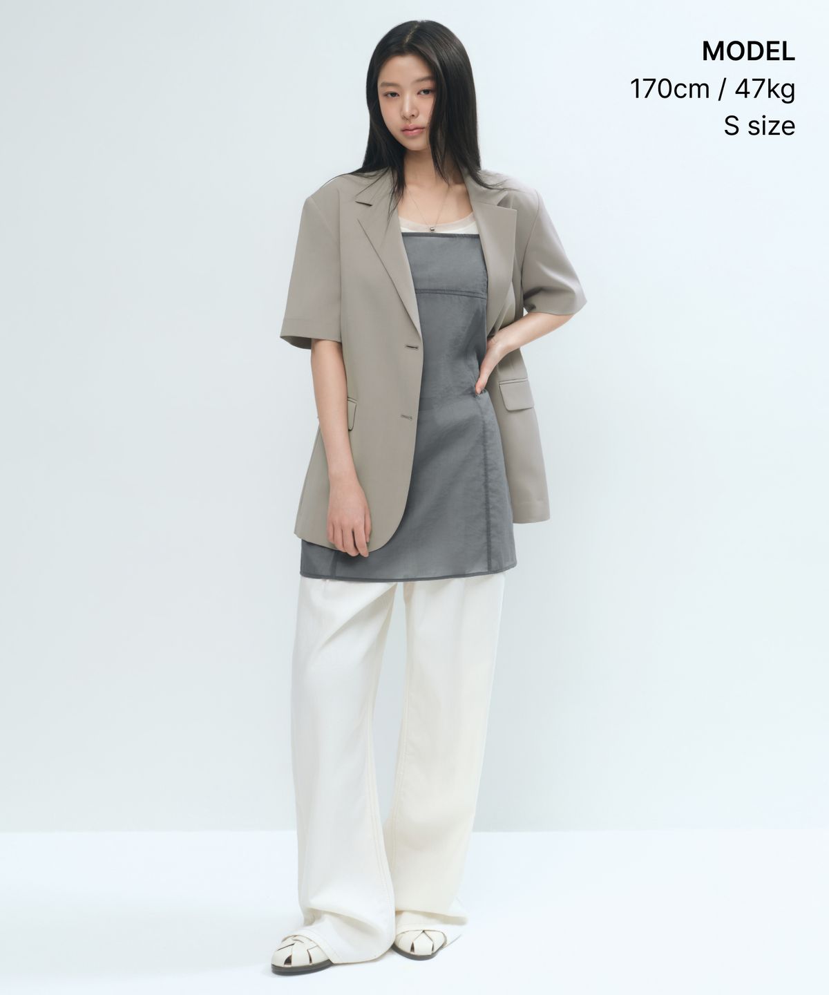 무신사 스탠다드 우먼(MUSINSA STANDARD WOMAN) 우먼즈 시어 미니 드레스 [그레이]