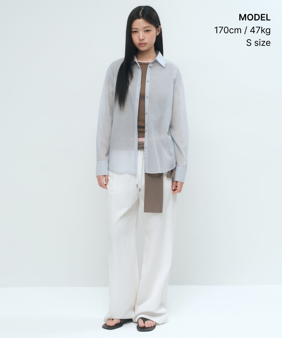 무신사 스탠다드 우먼(MUSINSA STANDARD WOMAN) 우먼즈 릴렉스드 시어 셔츠 [라이트 블루]