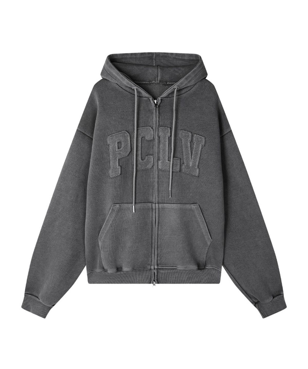 피오엘(POL) PCLV 피그먼트 후드집업_블랙