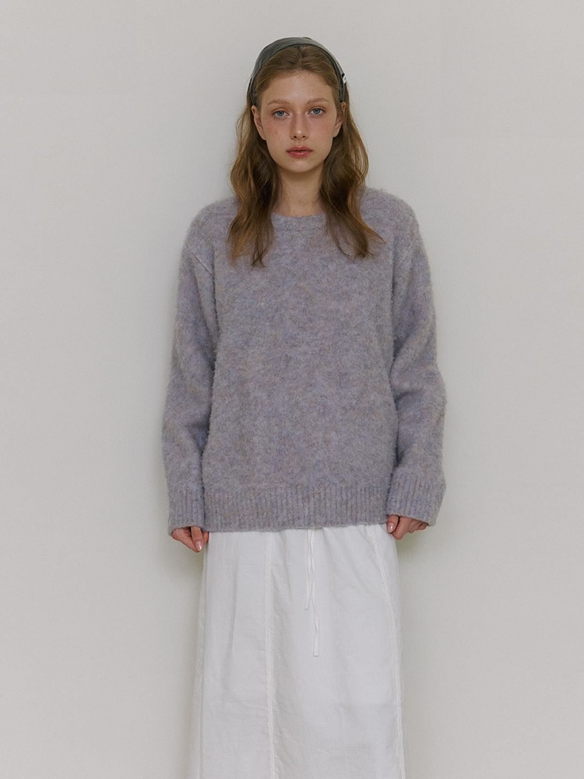 카인더베이비(KINDABABY) cozy brushed round knit - misty lavender