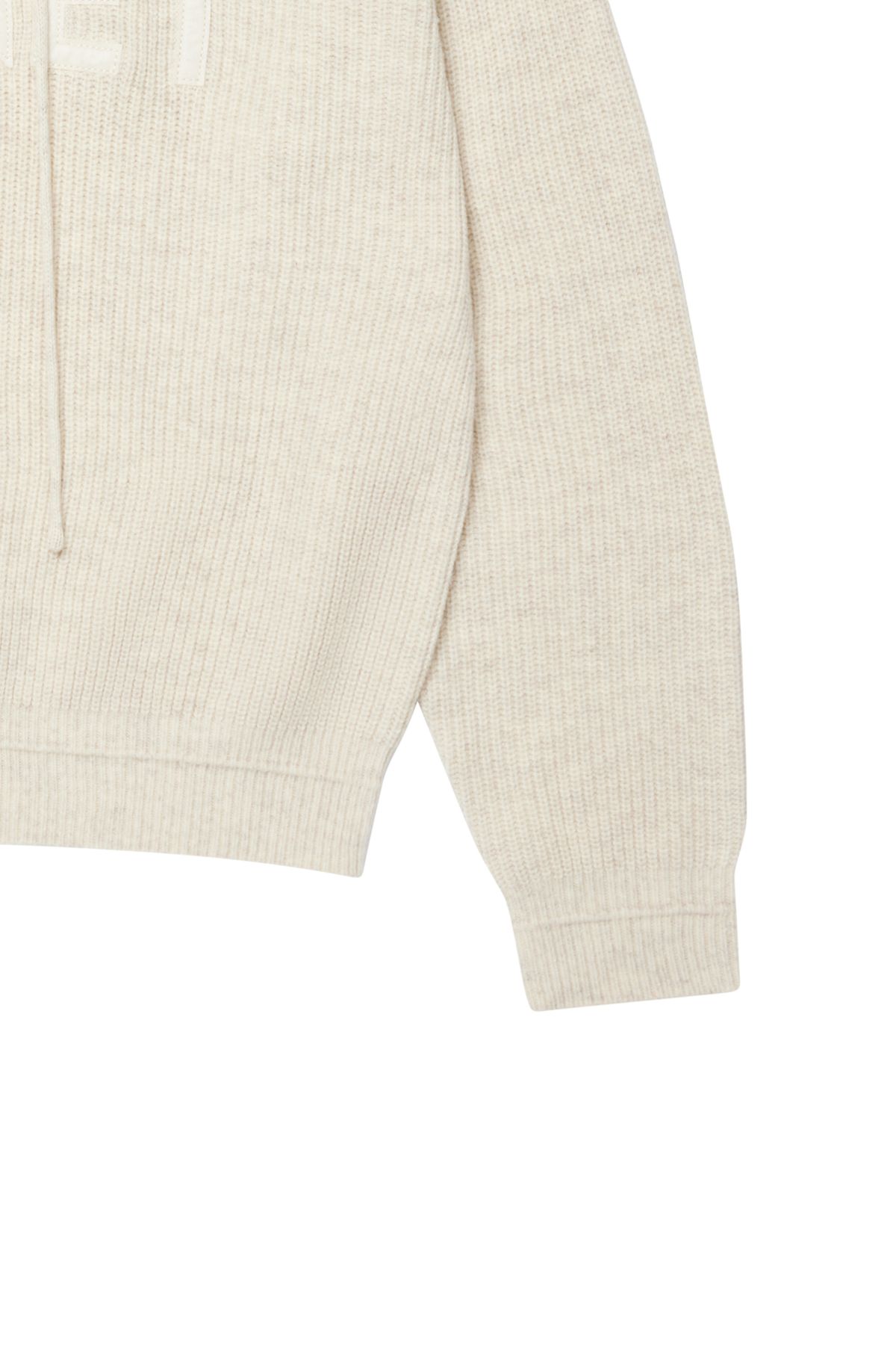 다이닛(DEINET) BASIC LOGO KNIT HOODIE IN OATMEAL