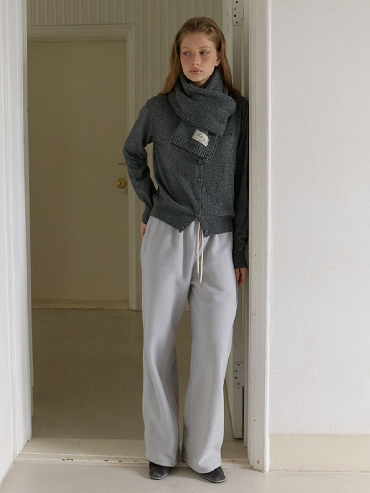 카인더베이비(KINDABABY) basic knit muffler - charcoal