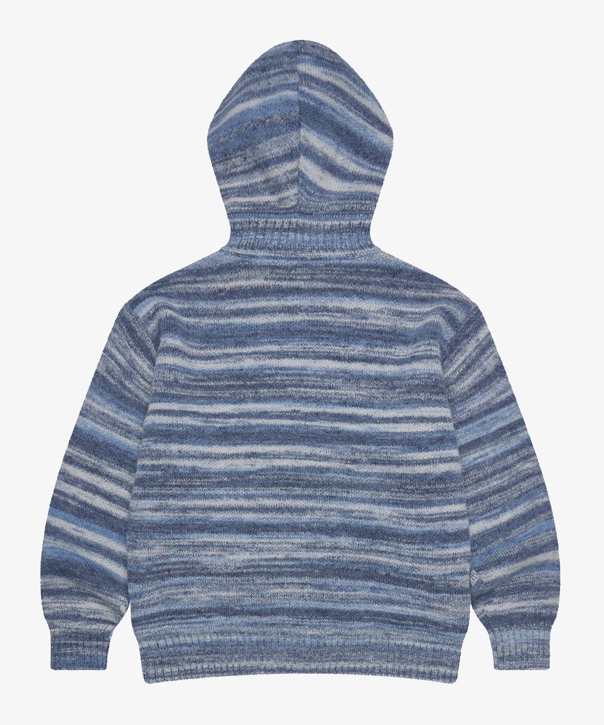 골든선샤인(GOLDEN SUNSHINE) Wool stripe knit hood zip-up_Blue