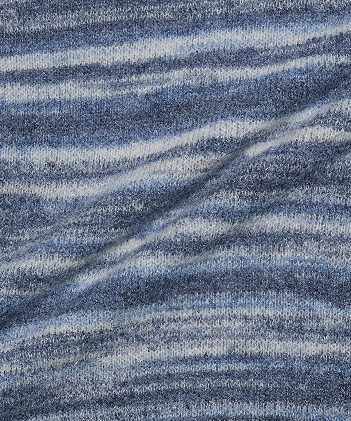 골든선샤인(GOLDEN SUNSHINE) Wool stripe knit hood zip-up_Blue