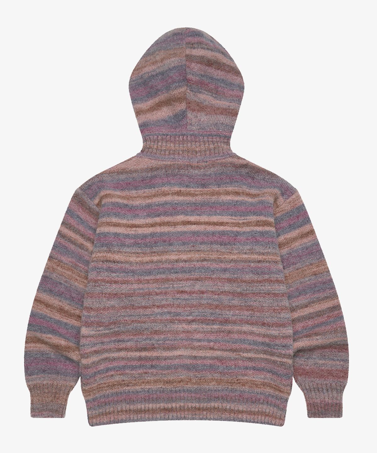 골든선샤인(GOLDEN SUNSHINE) Wool stripe knit hood zip-up_Pink