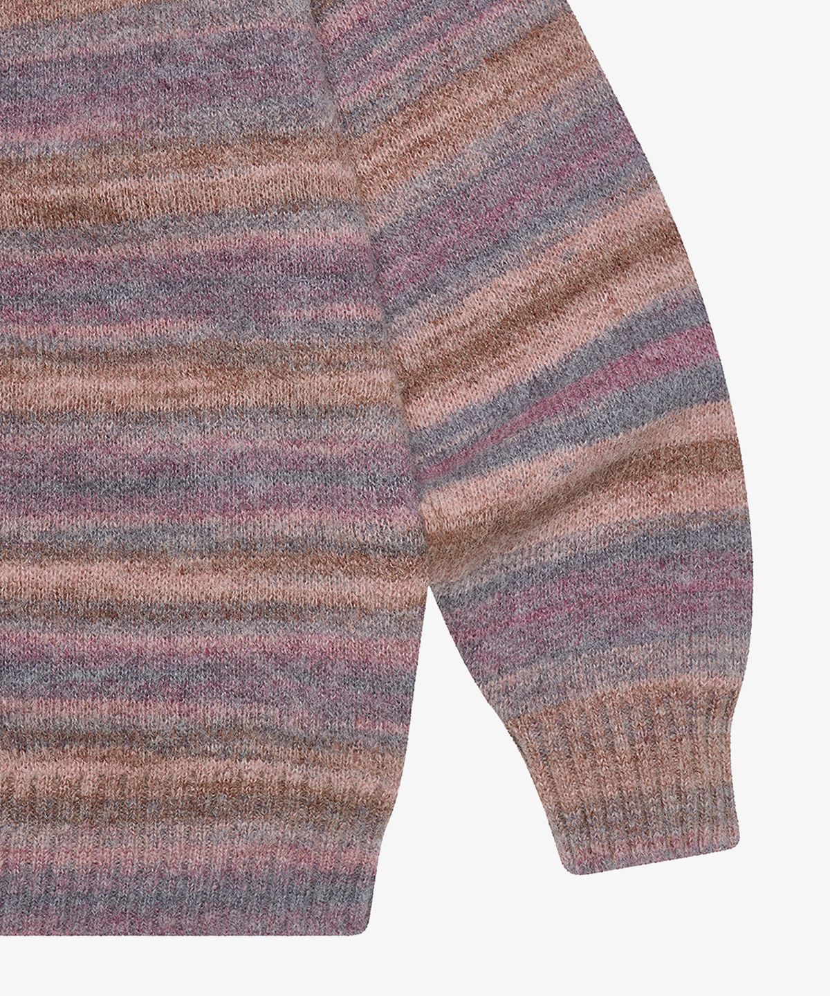 골든선샤인(GOLDEN SUNSHINE) Wool stripe knit hood zip-up_Pink