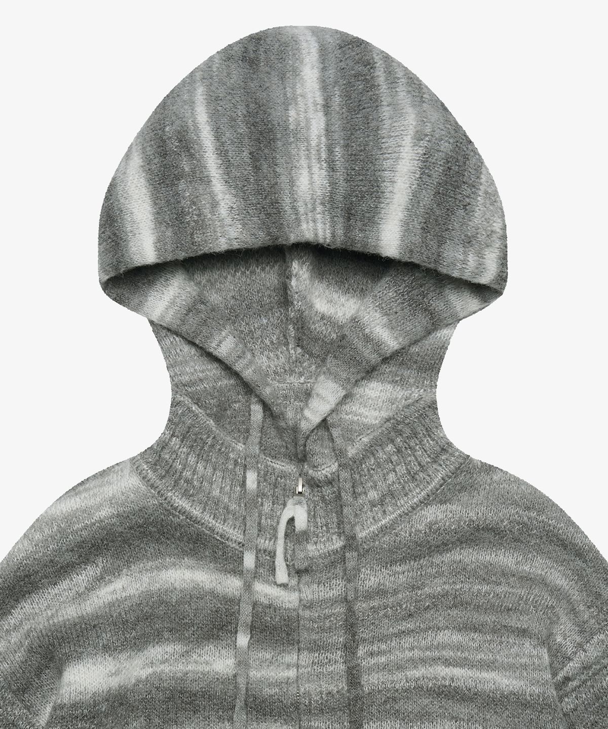 골든선샤인(GOLDEN SUNSHINE) Wool stripe knit hood zip-up_Grey