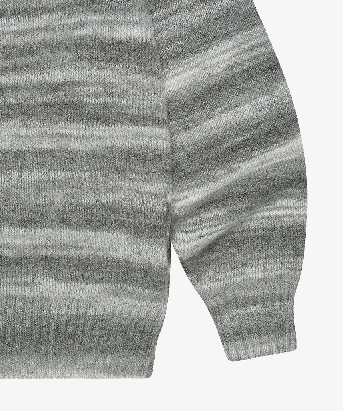 골든선샤인(GOLDEN SUNSHINE) Wool stripe knit hood zip-up_Grey