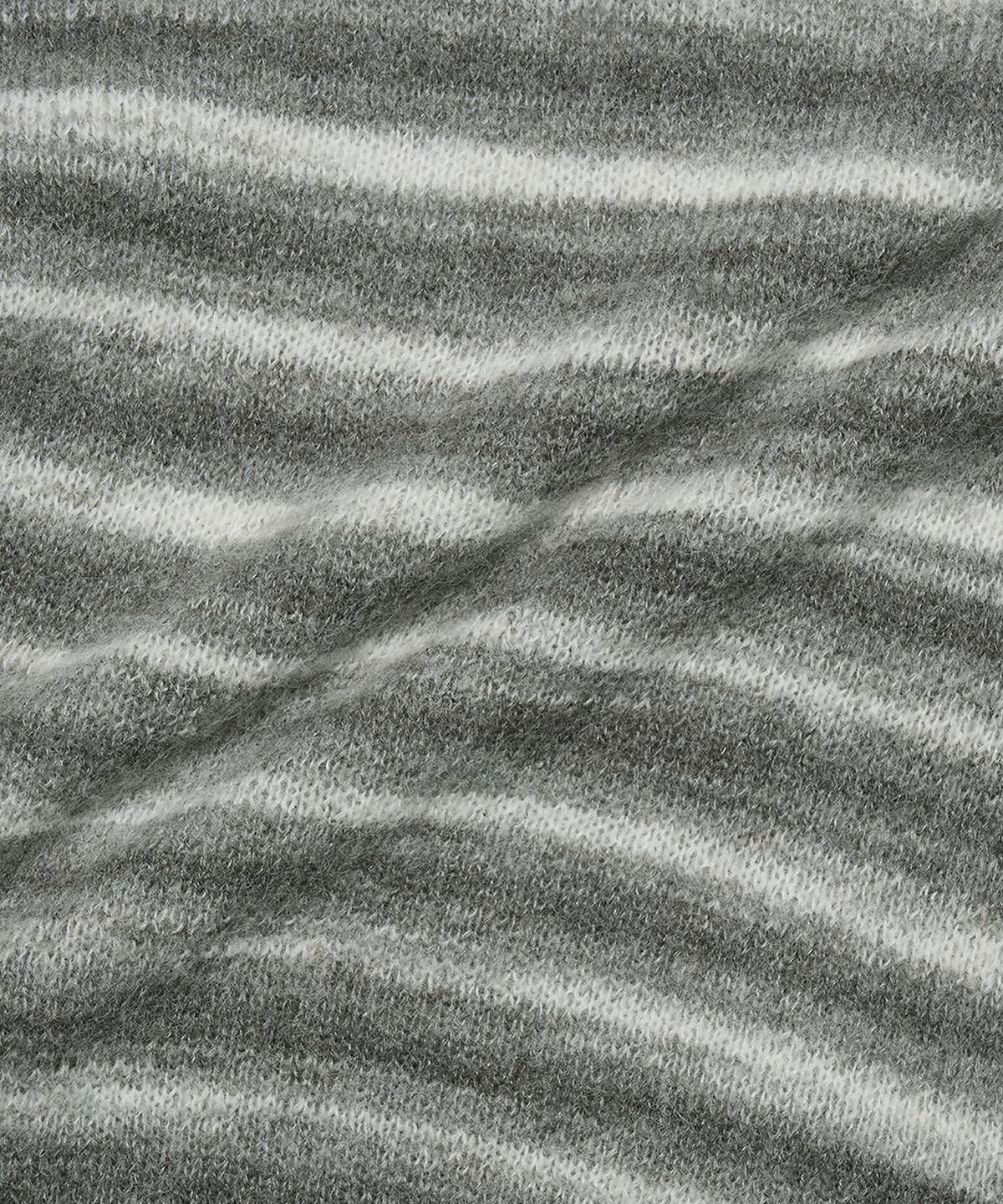 골든선샤인(GOLDEN SUNSHINE) Wool stripe knit hood zip-up_Grey