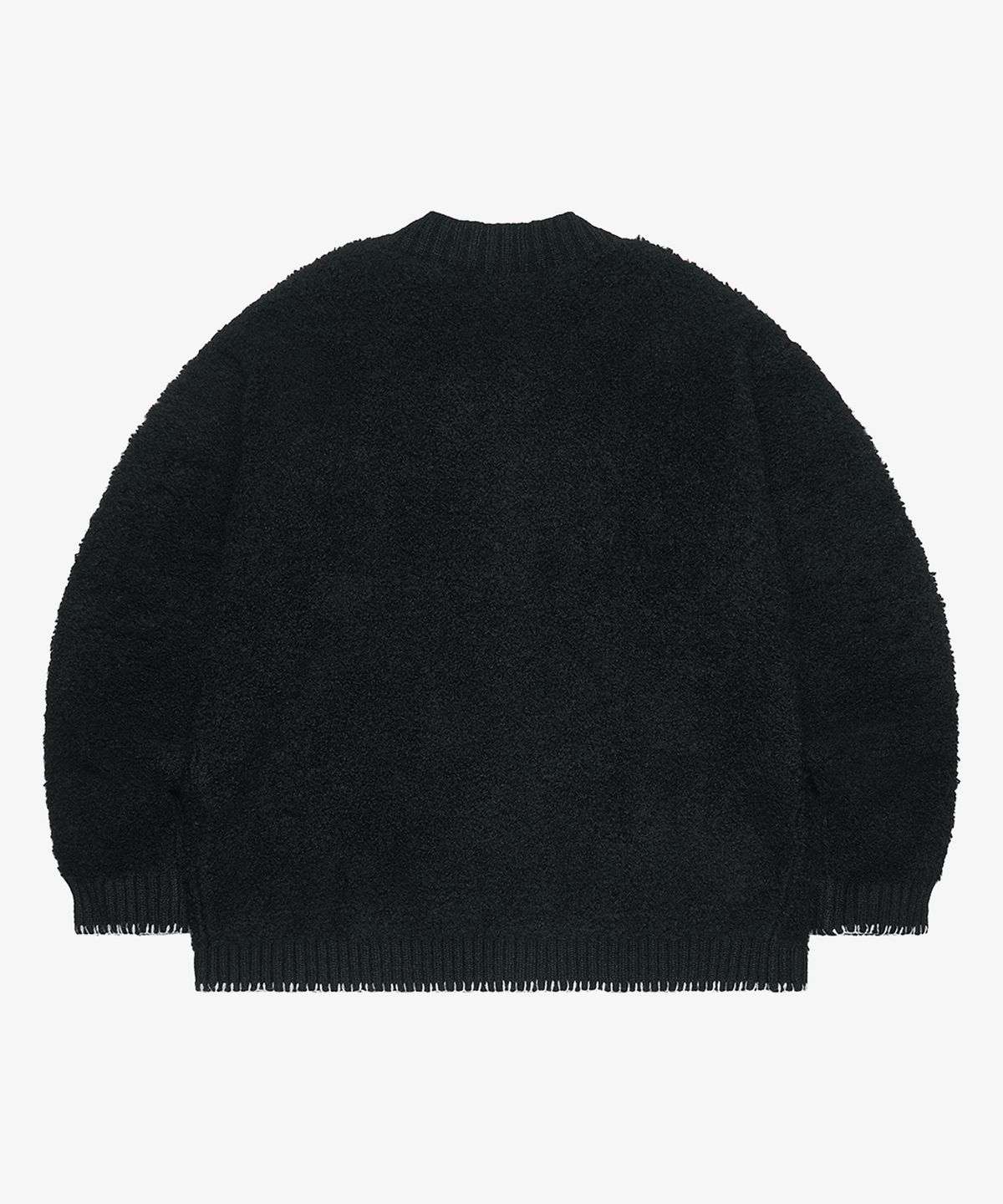 골든선샤인(GOLDEN SUNSHINE) Wool boucle round neck cardigan_Black