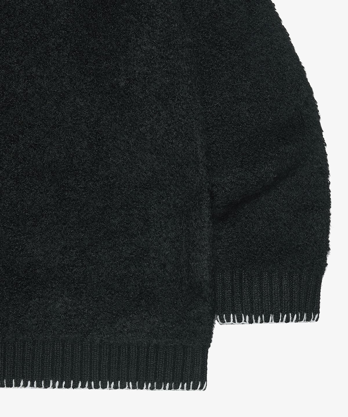 골든선샤인(GOLDEN SUNSHINE) Wool boucle round neck cardigan_Black