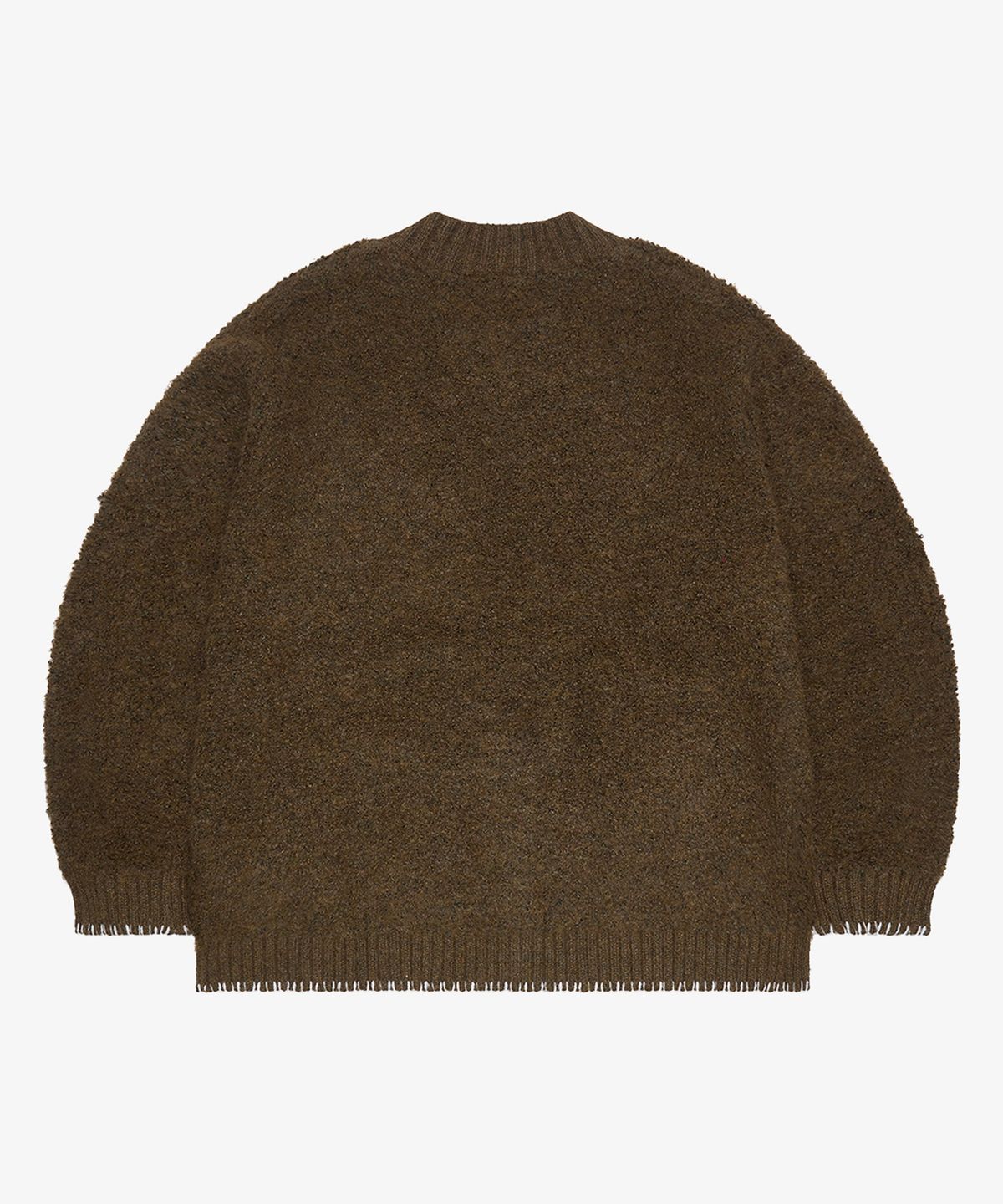 골든선샤인(GOLDEN SUNSHINE) Wool boucle round neck cardigan_Brown