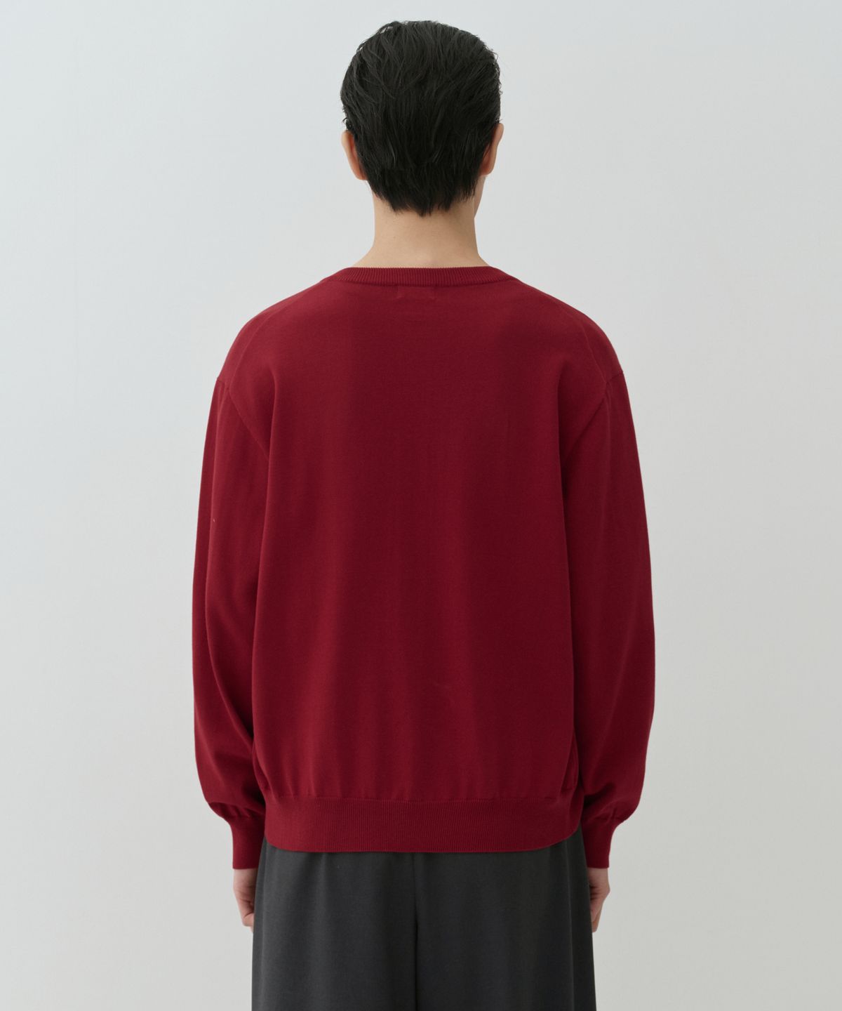 무신사 스탠다드(MUSINSA STANDARD) 워셔블 수피마 코튼 라운드 넥 가디건 [버건디]