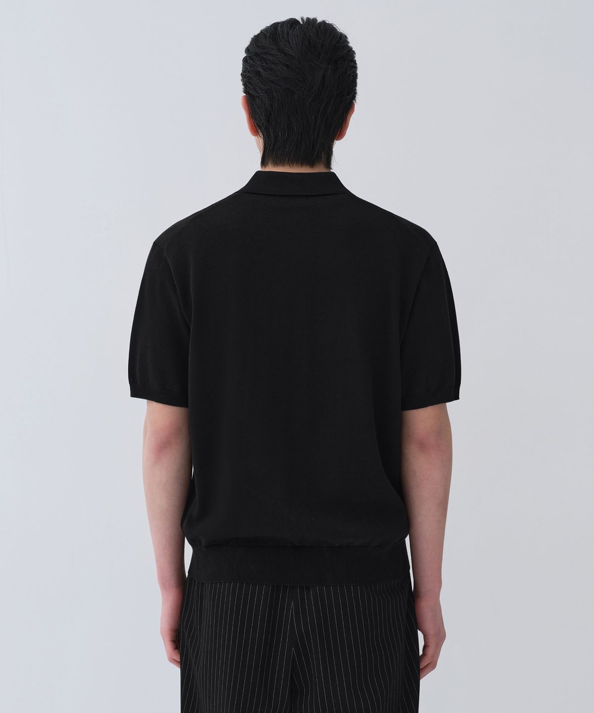 무신사 스탠다드(MUSINSA STANDARD) 워셔블 수피마 코튼 칼라드 반소매 가디건 [블랙]