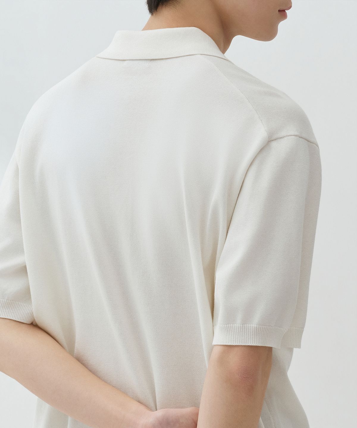무신사 스탠다드(MUSINSA STANDARD) 워셔블 수피마 코튼 칼라드 반소매 가디건 [아이보리]
