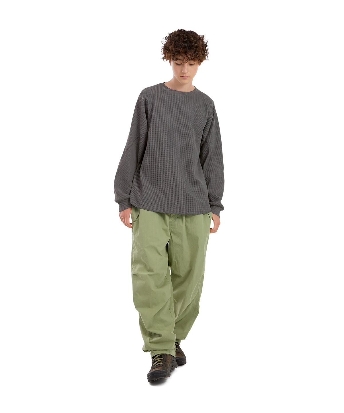 썬러브투어(SUNLOVETOUR) Aero Waffle LS Tee Charcoal