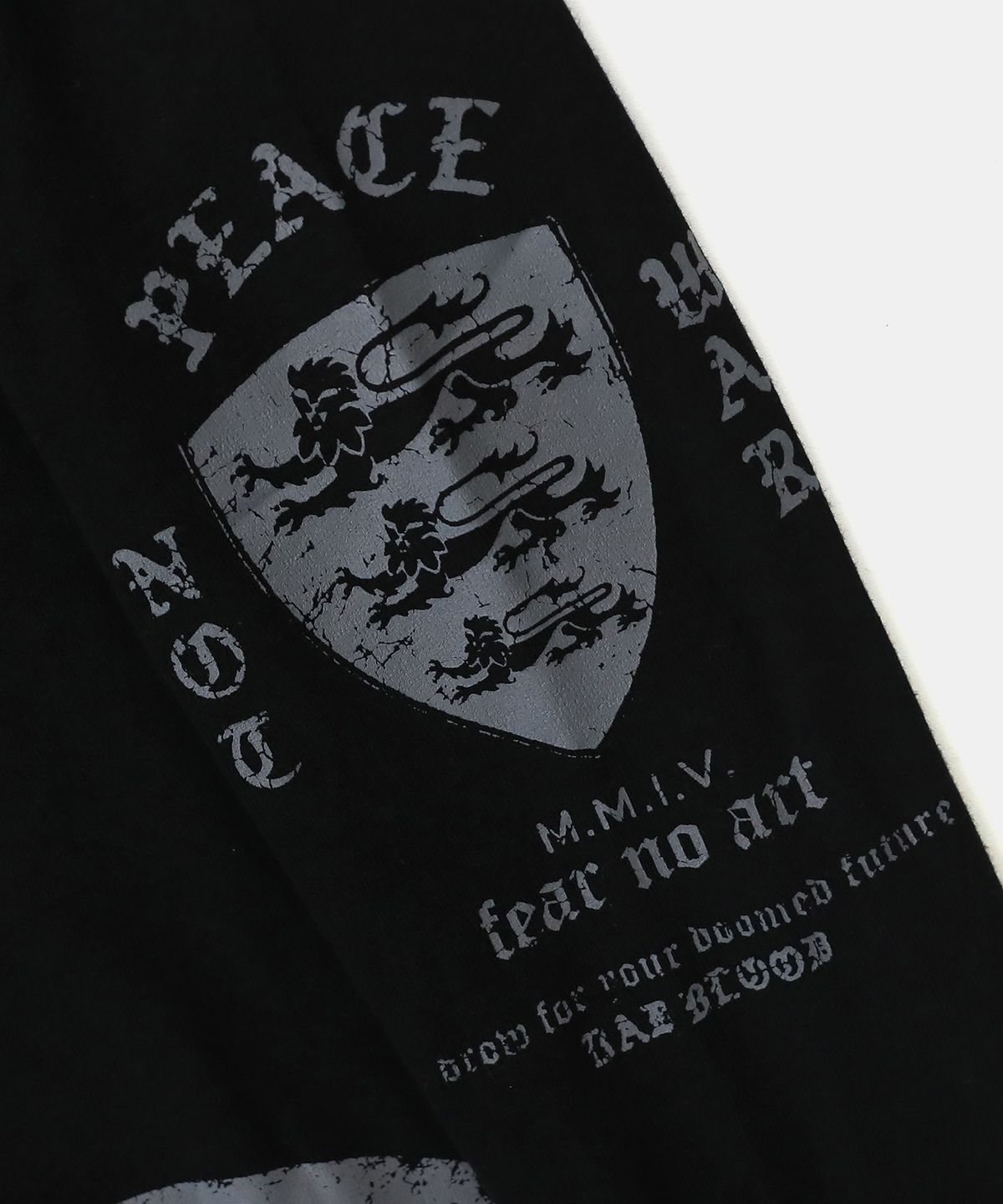 배드블러드(BADBLOOD) PEACE NOT WAR 슬림 컷아웃 후드 - 블랙