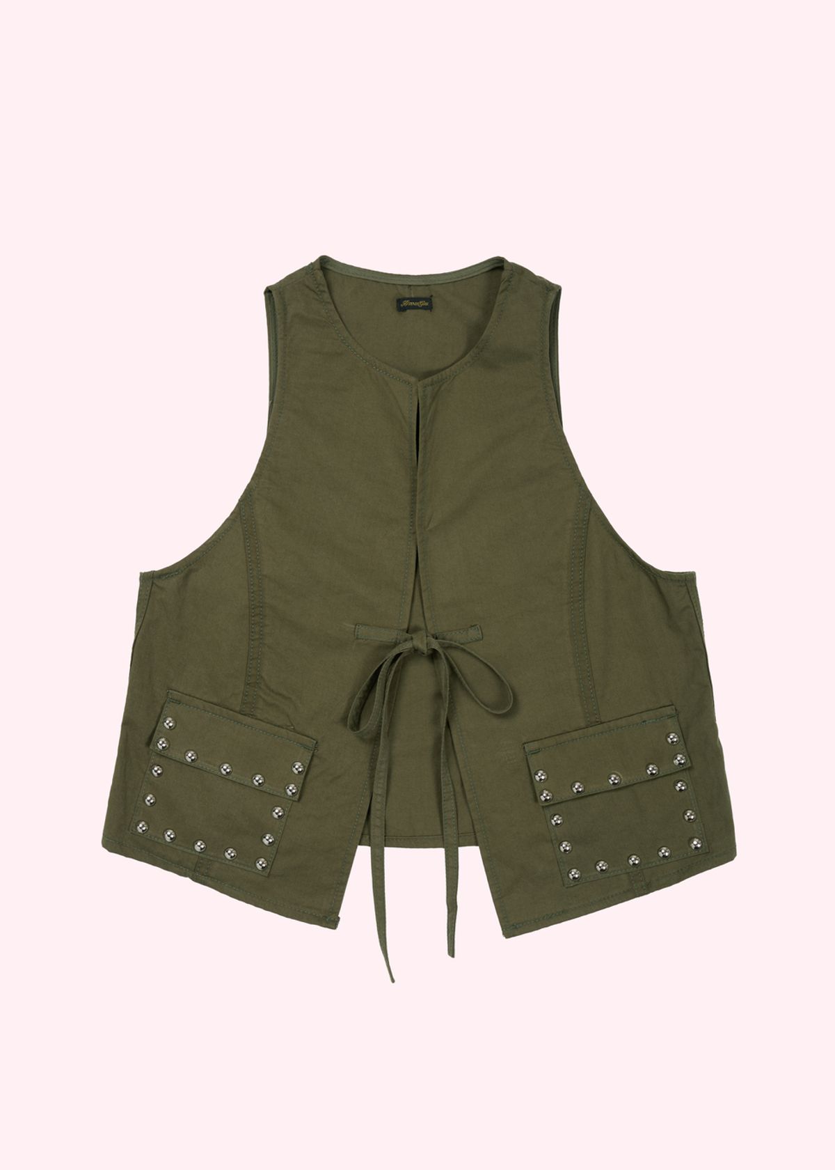 어텐즈(ATTENDS) Studded Vest (Khaki)