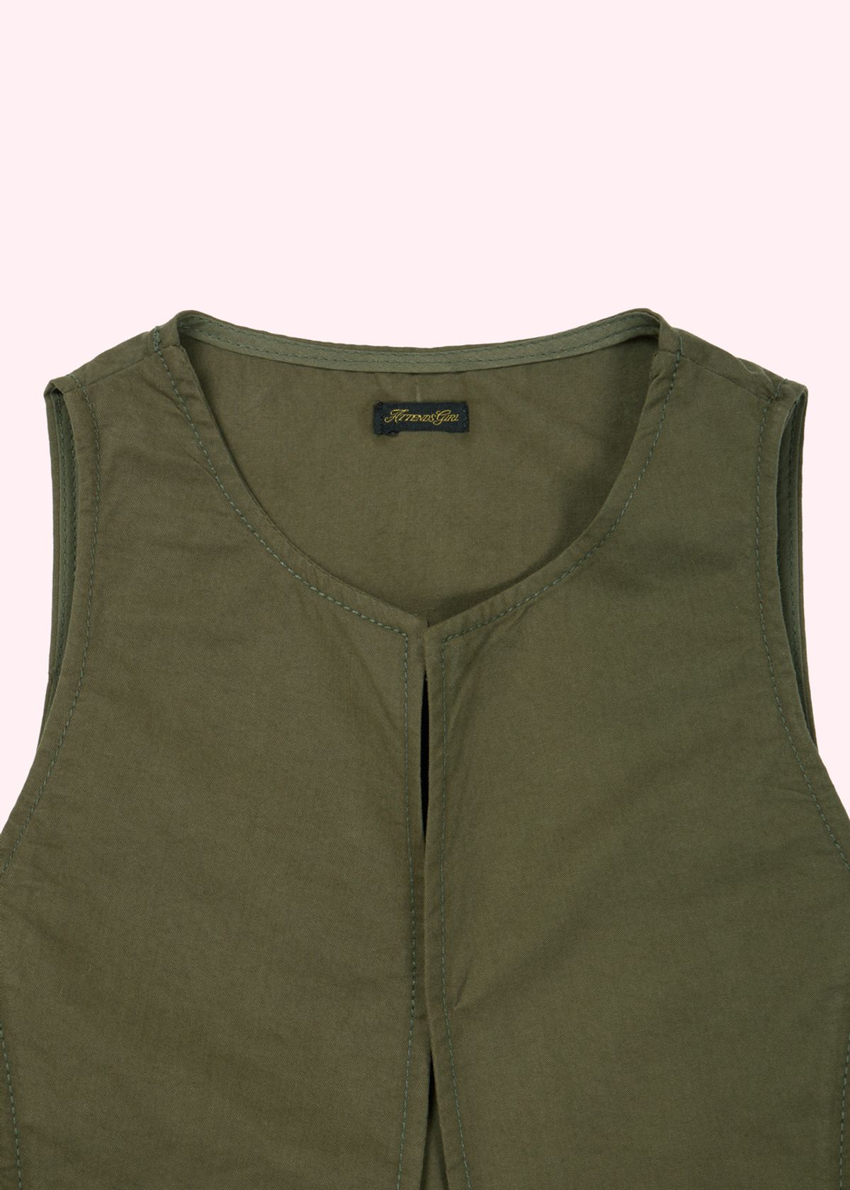 어텐즈(ATTENDS) Studded Vest (Khaki)