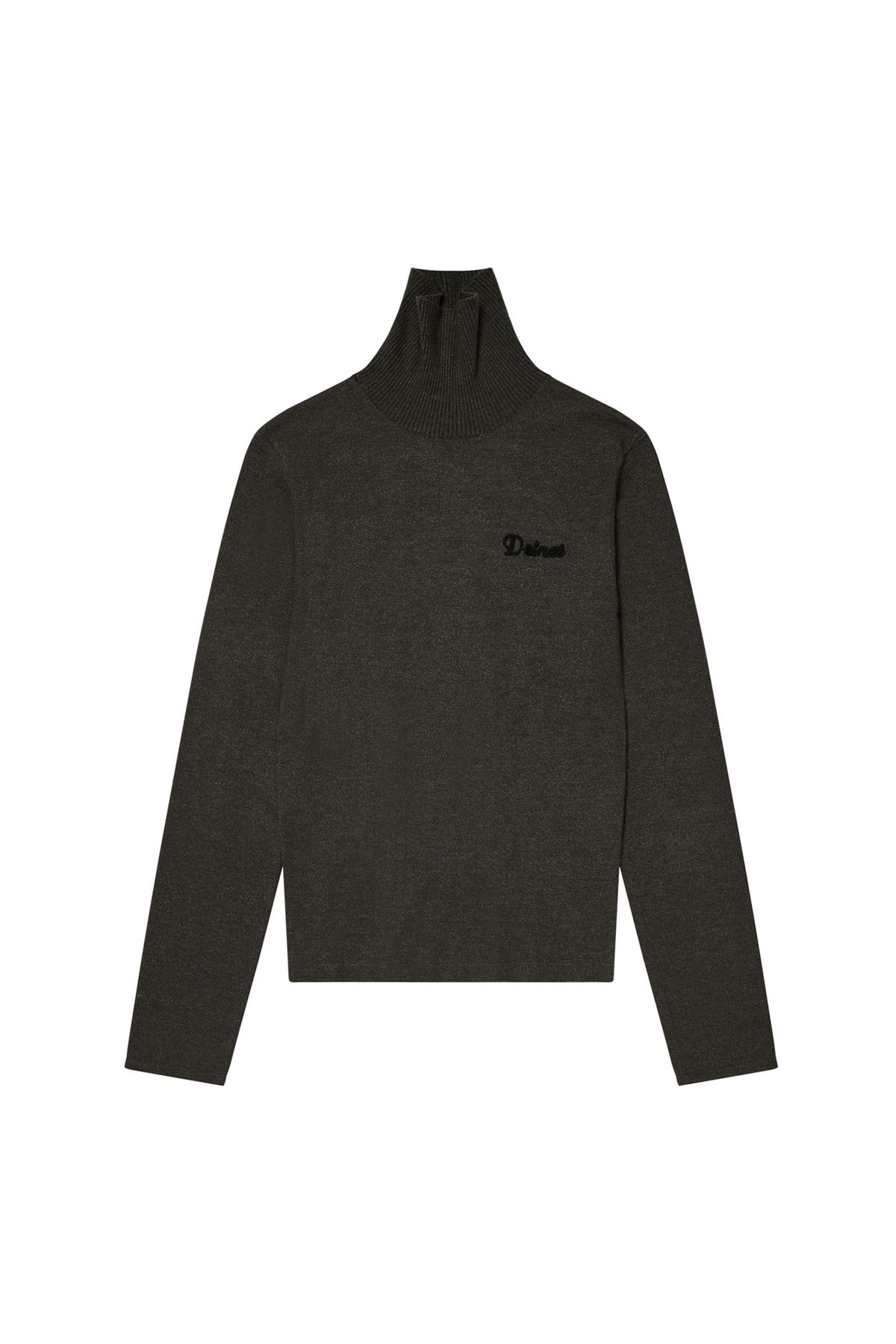 다이닛(DEINET) TURTLENECK SLIM KNIT TOP IN CHARCOAL