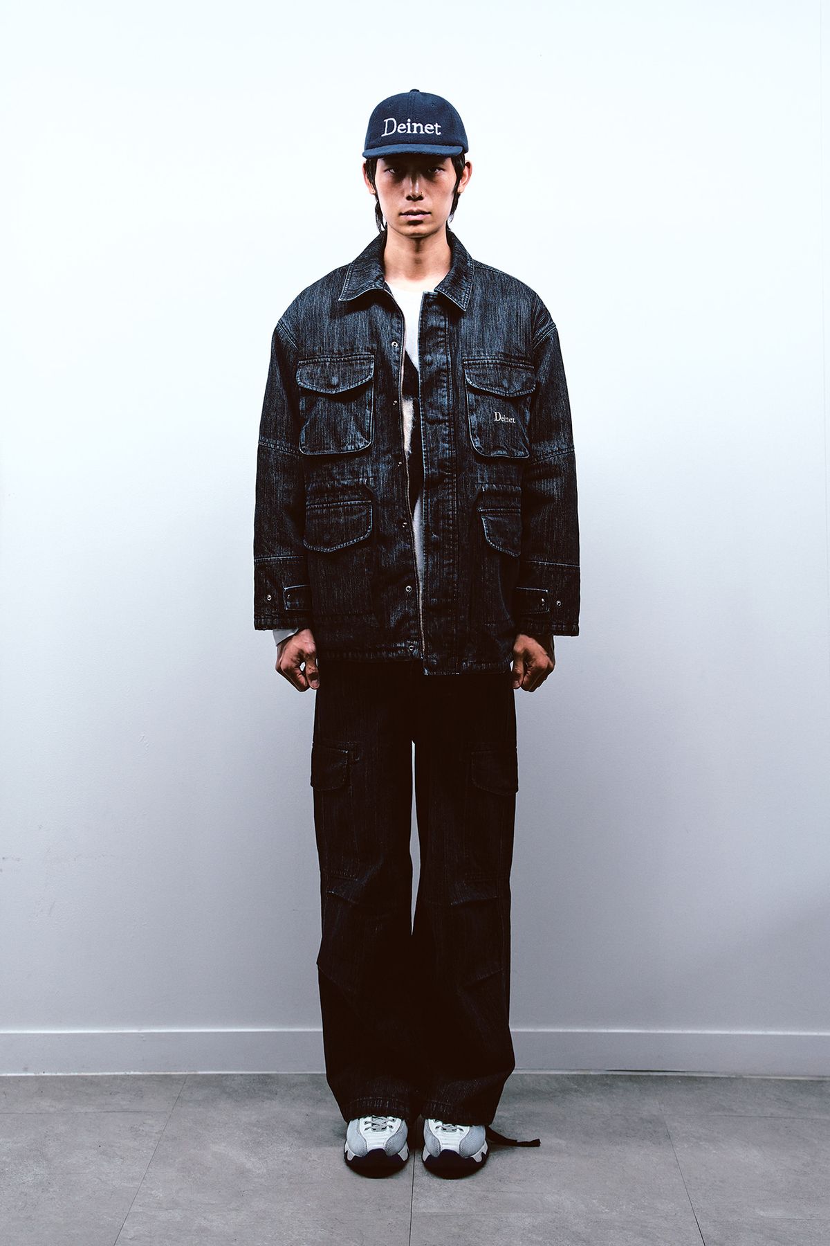 다이닛(DEINET) CHAIN DENIM M51 CARGO PANTS IN BLUE