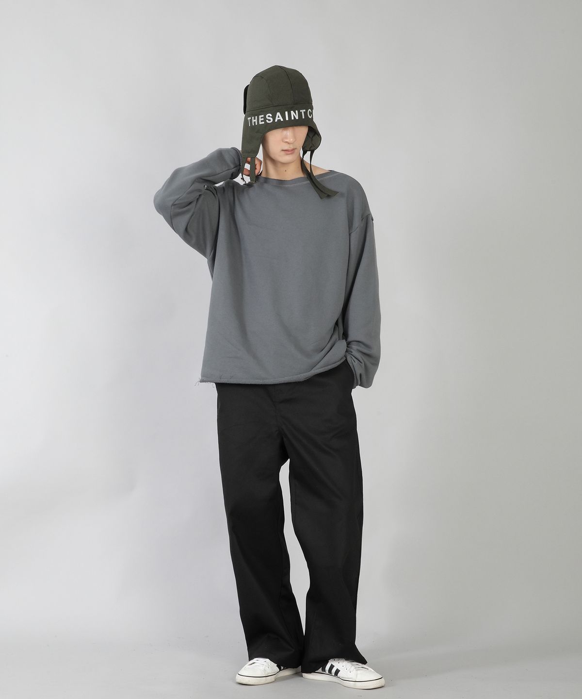 세인트크루(SAINTCREW) EX와이드 버튼팬츠 EWB-377 블랙