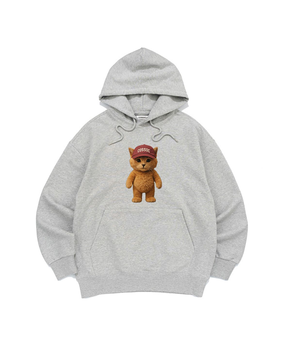 코소(COSO) CC 캡 캣 후드 티셔츠 (GREY)