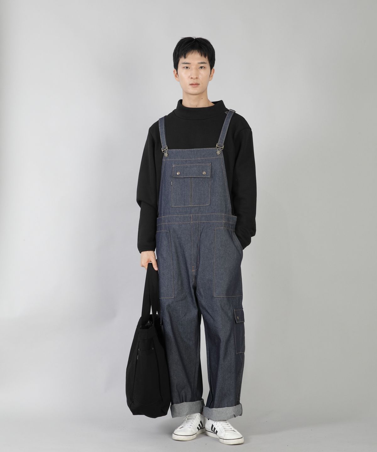 세인트크루(SAINTCREW) 빅볼륨 리벳 펜타곤 에코백 BRP-157 블랙
