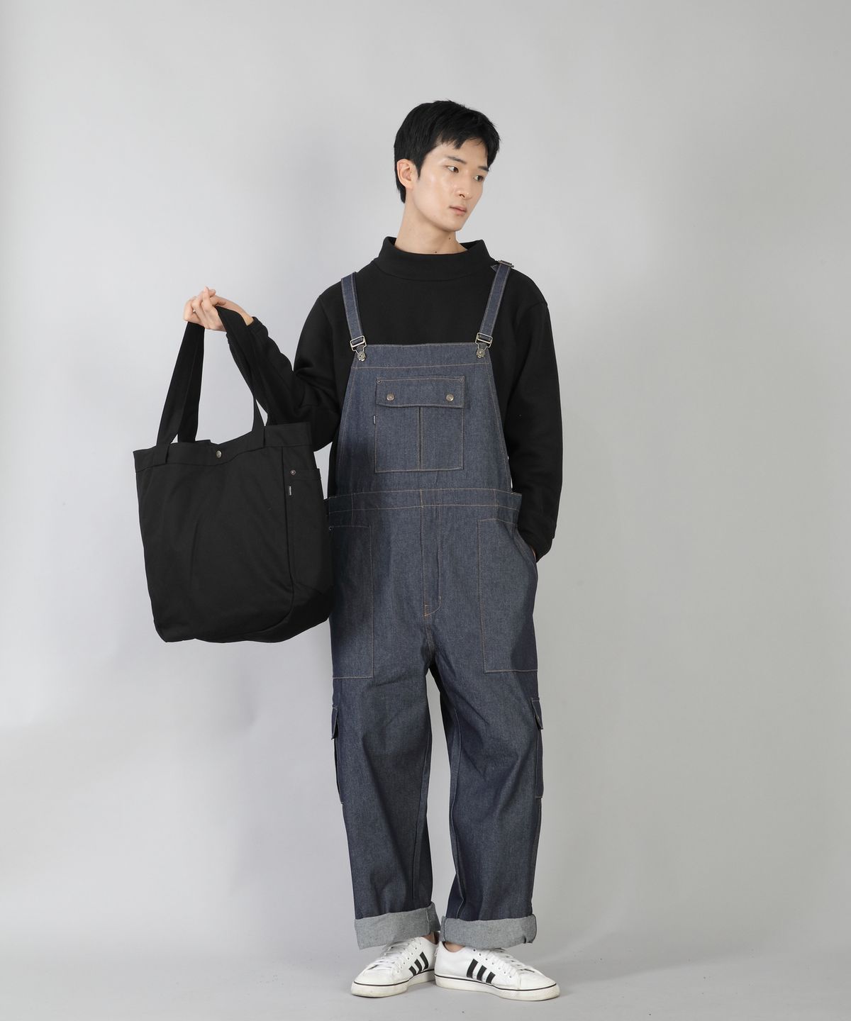 세인트크루(SAINTCREW) 빅볼륨 리벳 펜타곤 에코백 BRP-157 블랙