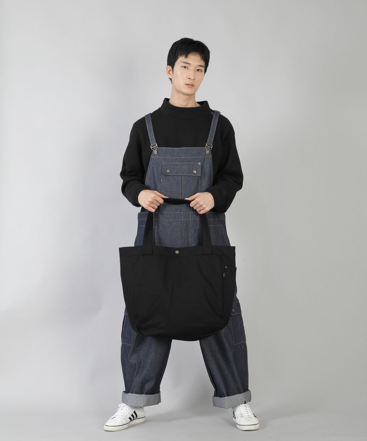 세인트크루(SAINTCREW) 빅볼륨 리벳 펜타곤 에코백 BRP-157 블랙
