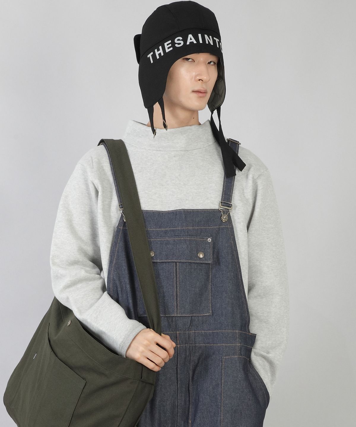 세인트크루(SAINTCREW) 더블스트랩 패딩 로고 트루퍼햇 DSP-1503 블랙