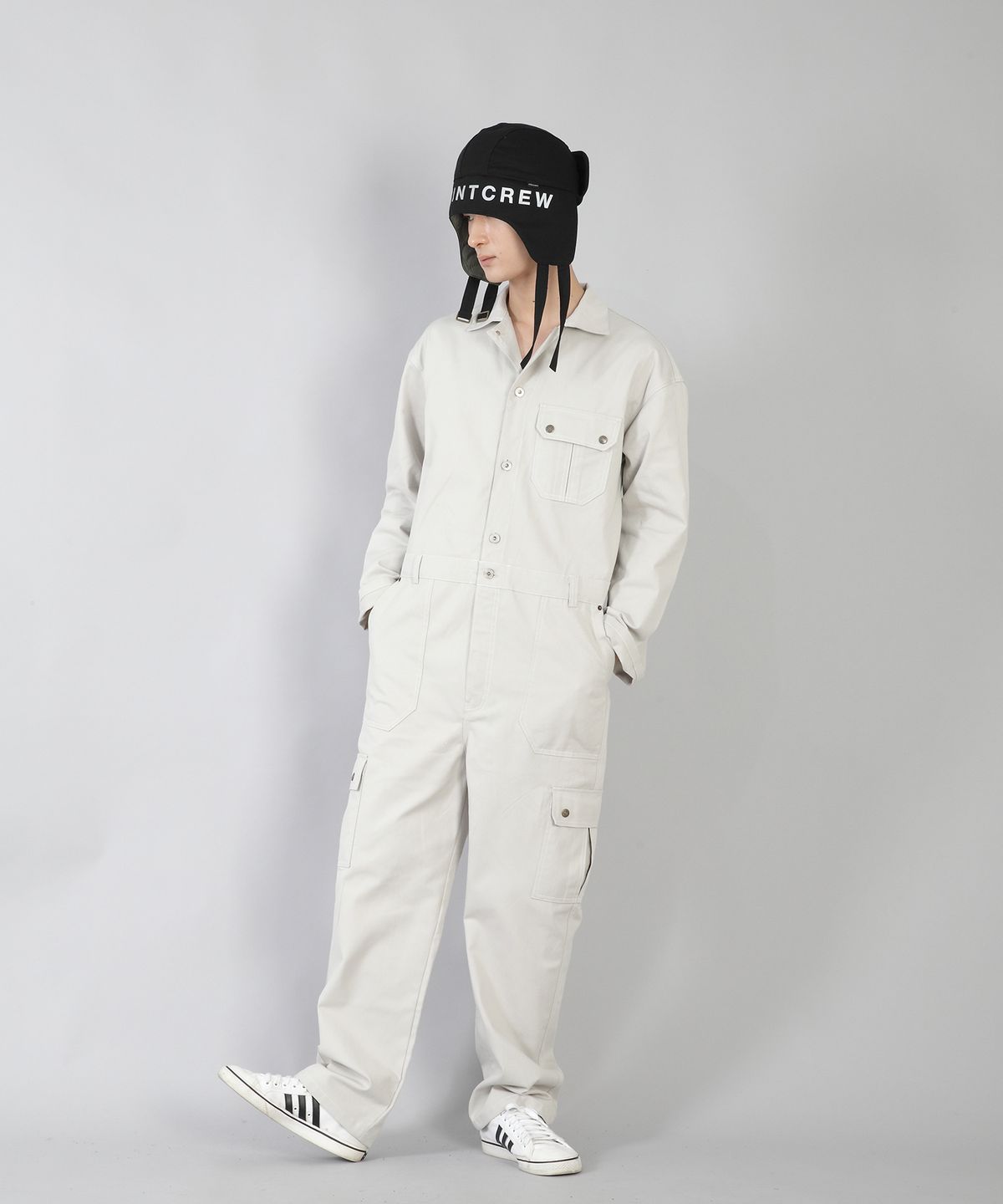세인트크루(SAINTCREW) 더블스트랩 패딩 로고 트루퍼햇 DSP-1503 블랙