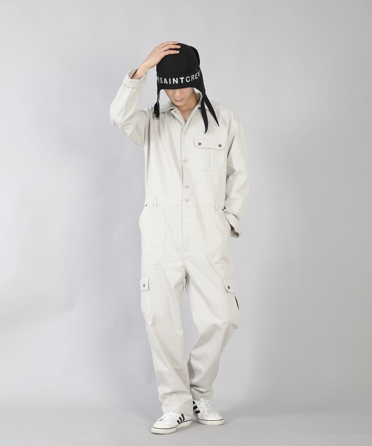 세인트크루(SAINTCREW) 더블스트랩 패딩 로고 트루퍼햇 DSP-1503 블랙