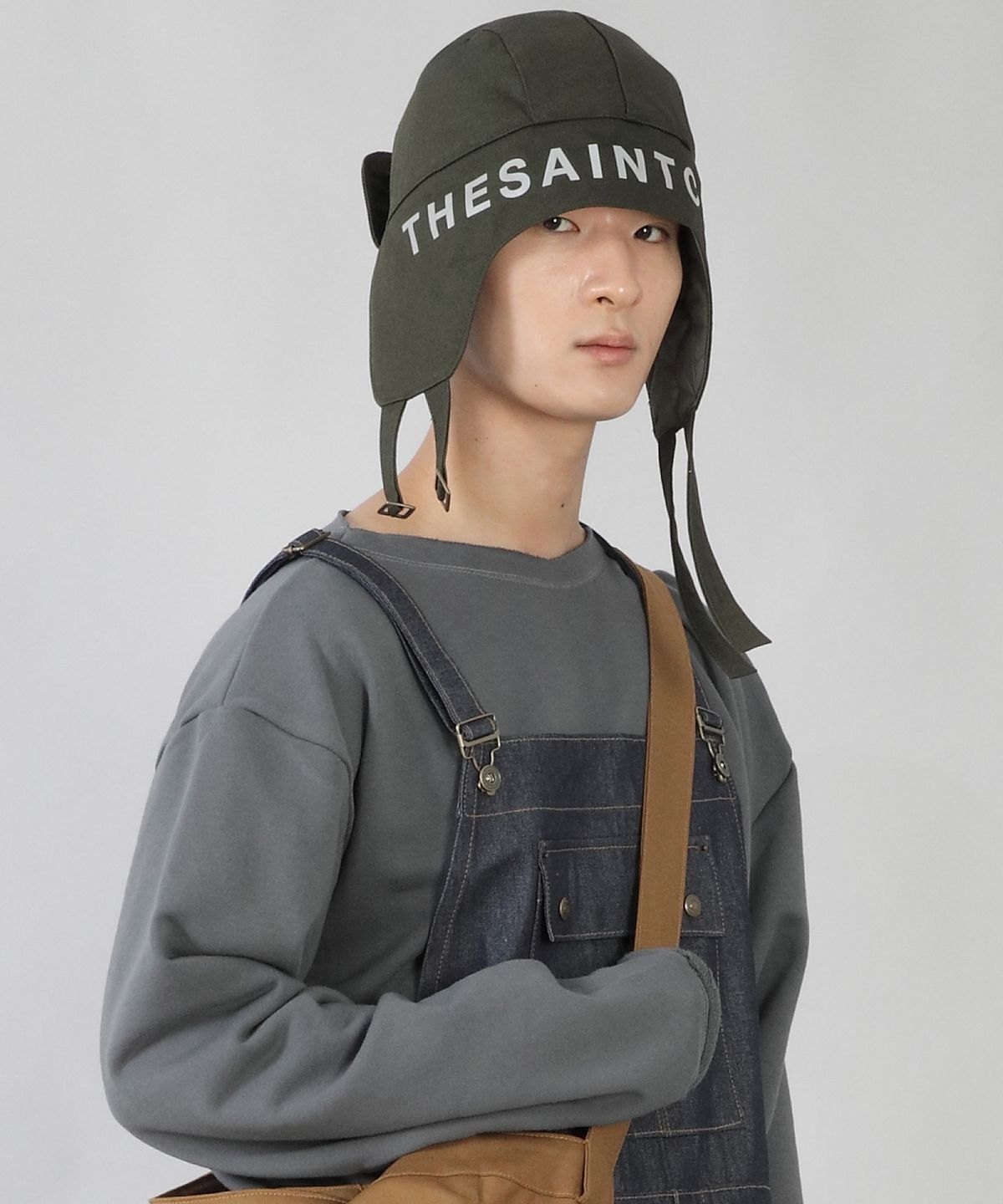 세인트크루(SAINTCREW) 더블스트랩 패딩 로고 트루퍼햇 DSP-1503 카키
