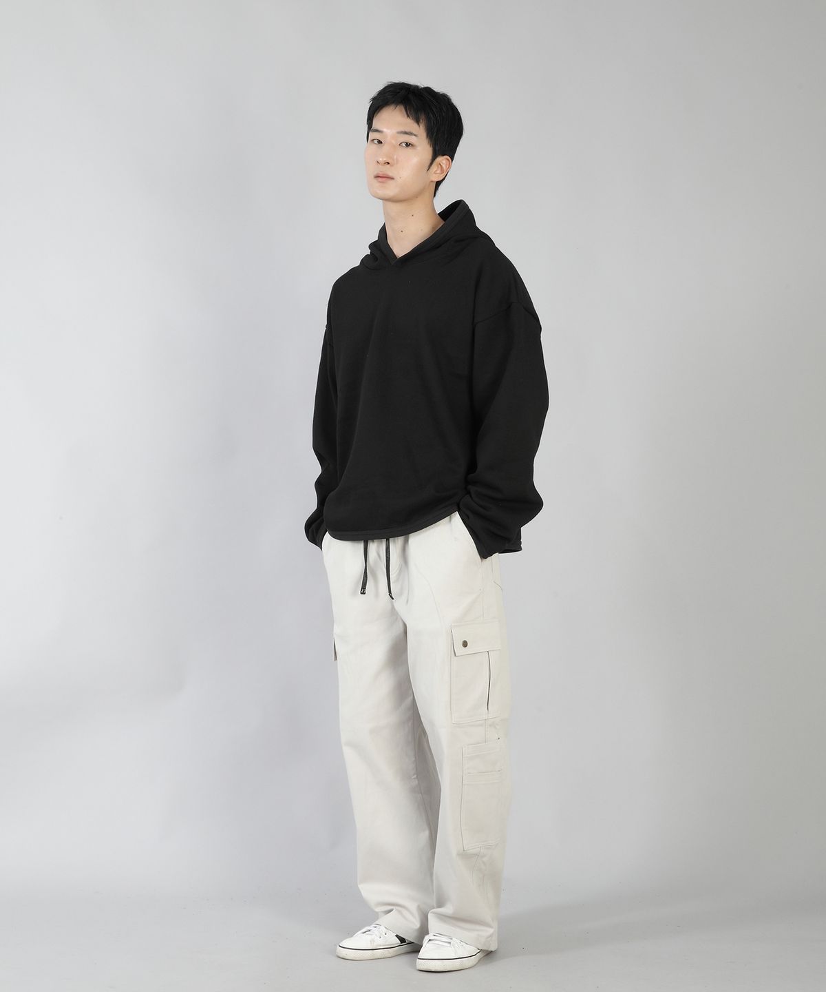 세인트크루(SAINTCREW) 미니멀 오버핏 후드티 MOH-867 블랙