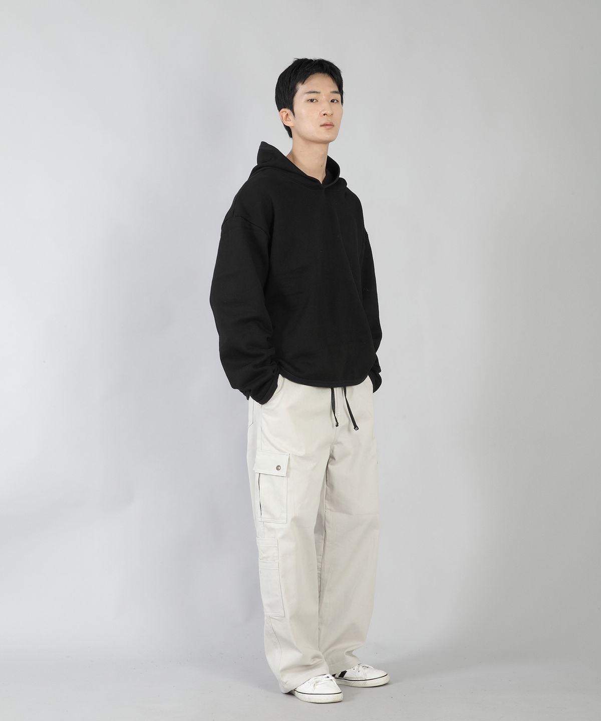 세인트크루(SAINTCREW) 미니멀 오버핏 후드티 MOH-867 블랙
