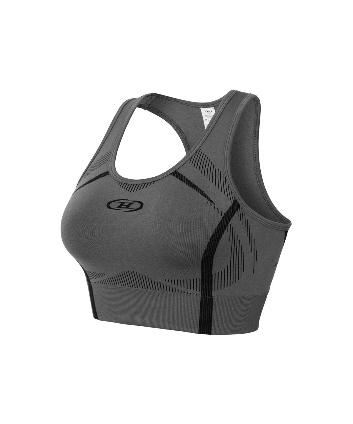 본투윈(BORN TO WIN) W SYMBOL B ECLIPSE SEAMLESS BRA TOP [CHARCOAL]