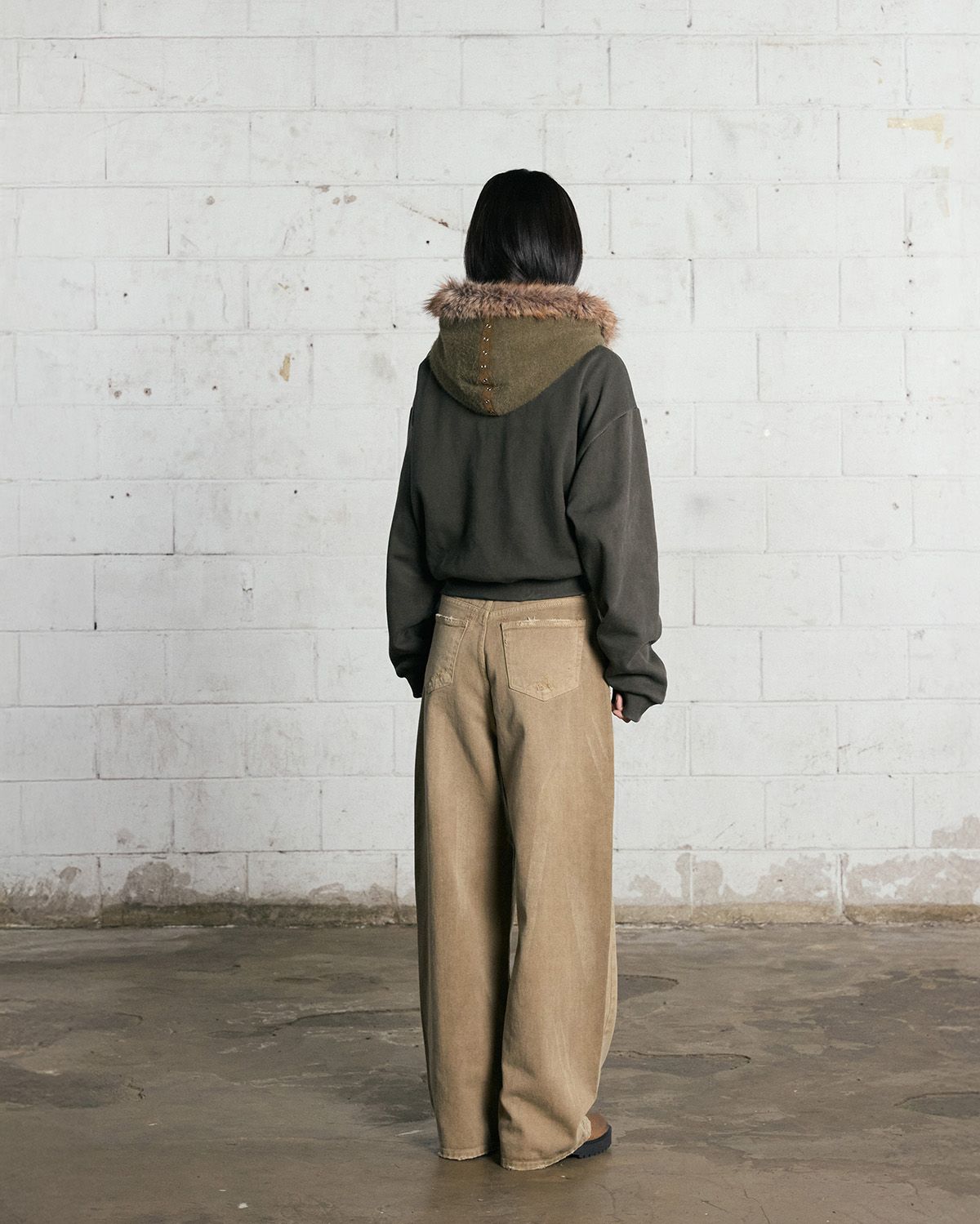 노 엑스트라 터치(NO EXTRA TOUCH) Rebuild Stitch Dyed Denim (Beige) / 25WTPT002BE