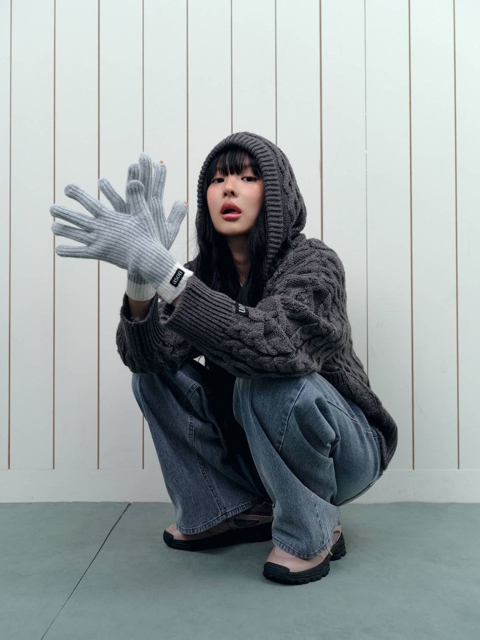 ason ELO TWISTED HOOD CARDIGAN カーディガン MUSINSA公式 | ASON ELO TWISTED HOOD CARDIGAN / CHARCOAL