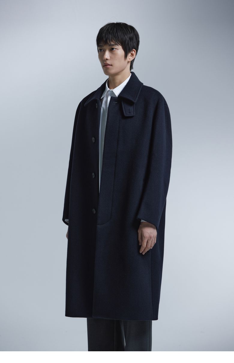 [NONBLANK X FASHION PLANET] Balmacaan Coat BLACK