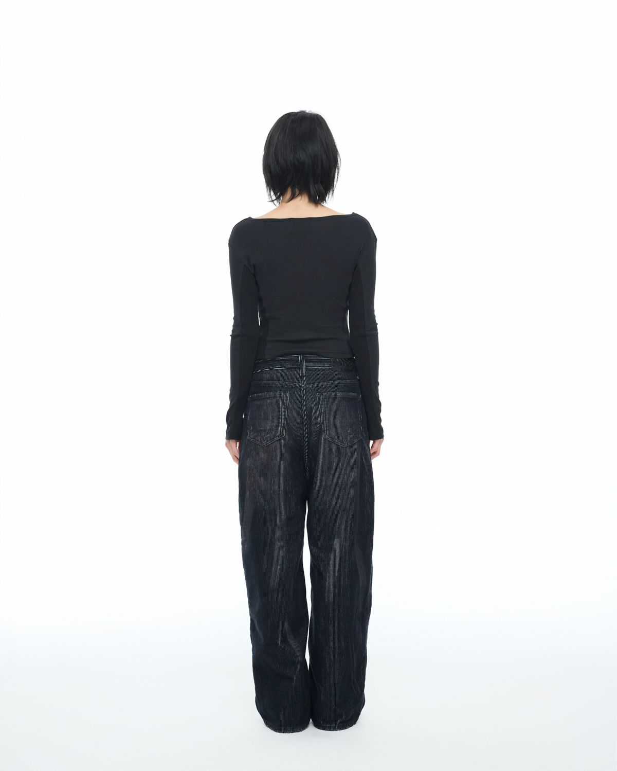 노 엑스트라 터치(NO EXTRA TOUCH) Rebuild Stitch Corduroy Pants (Navy) / 25WTPT001NA