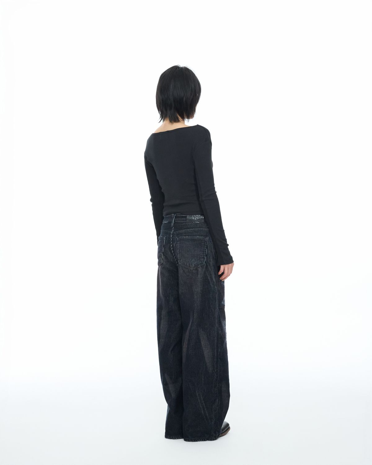 노 엑스트라 터치(NO EXTRA TOUCH) Rebuild Stitch Corduroy Pants (Navy) / 25WTPT001NA
