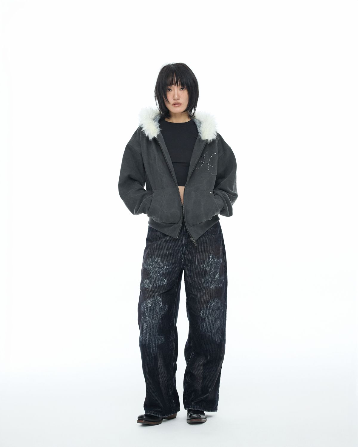노 엑스트라 터치(NO EXTRA TOUCH) Rebuild Stitch Corduroy Pants (Navy) / 25WTPT001NA
