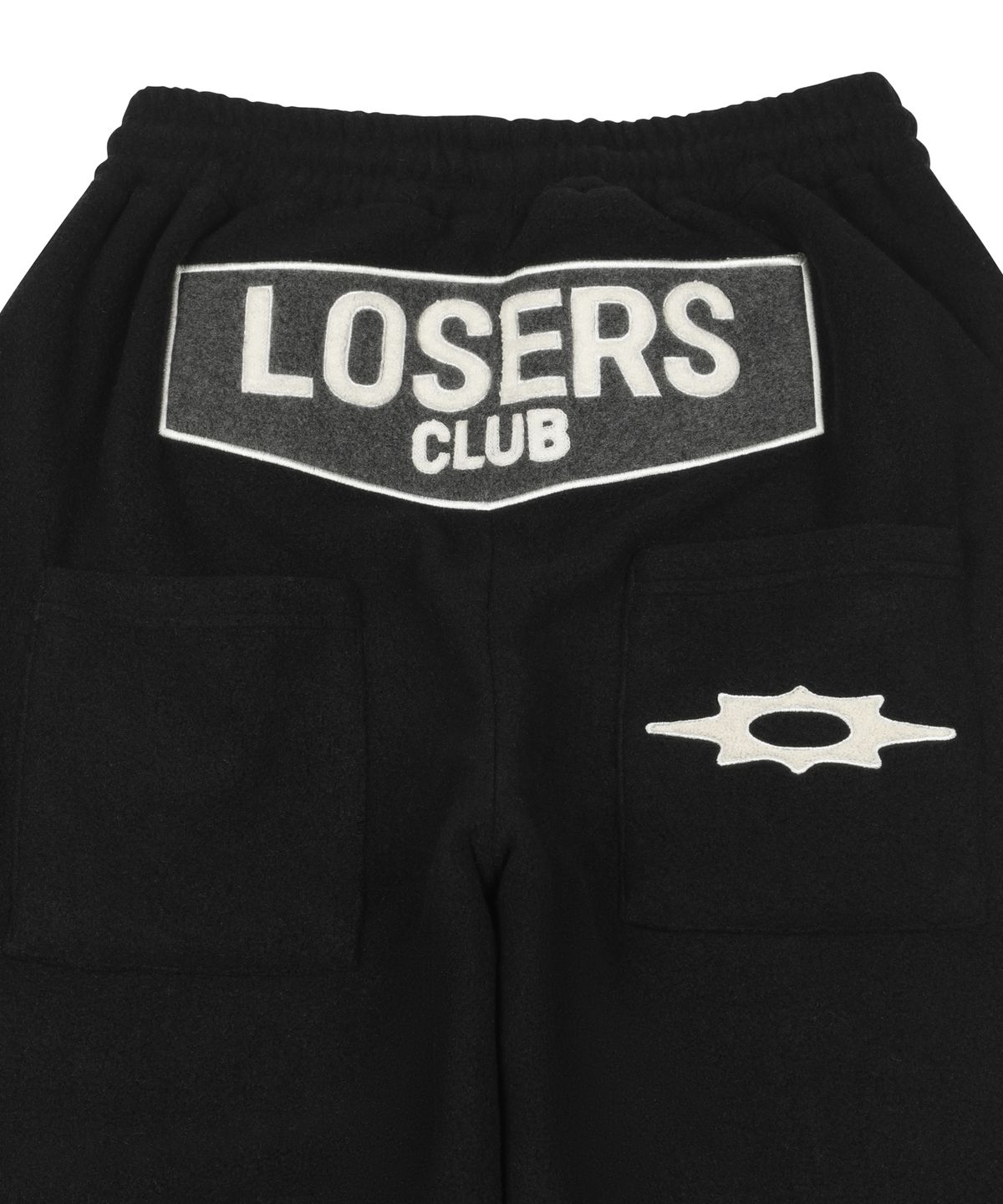루저스클럽(LOSERS CLUB) 스타 스터드 와이드 후리스 스웻팬츠 블랙
