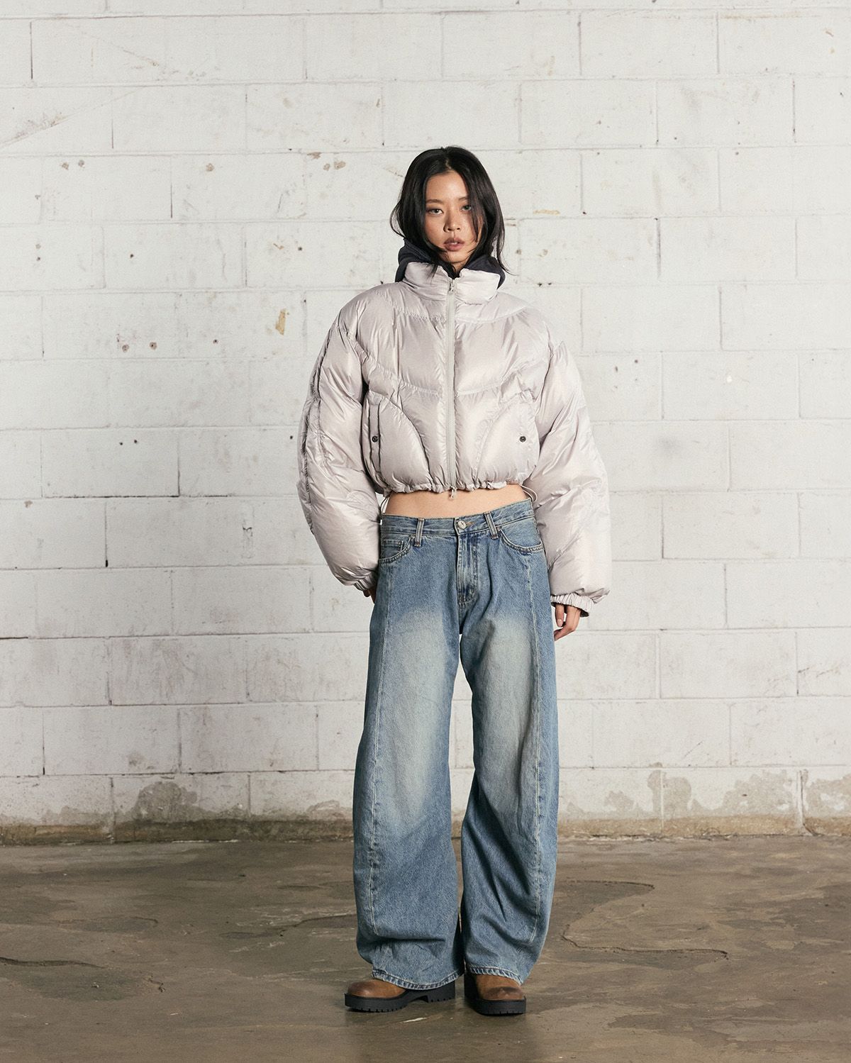 노 엑스트라 터치(NO EXTRA TOUCH) HYOKEE Rebuild Stitch Duckdown Padding (ivory) / 25WTJP001IV