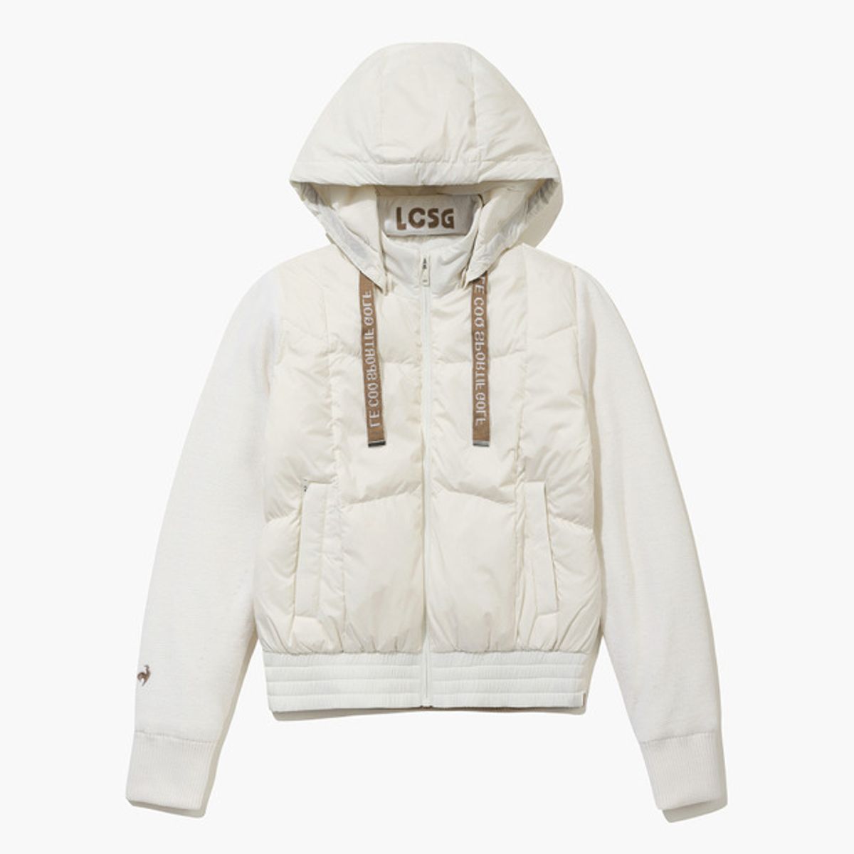 르꼬끄 골프(LECOQ GOLF) 여성 후드 스웨터 경량 다운 점퍼 _CREM GQ422LKCO1