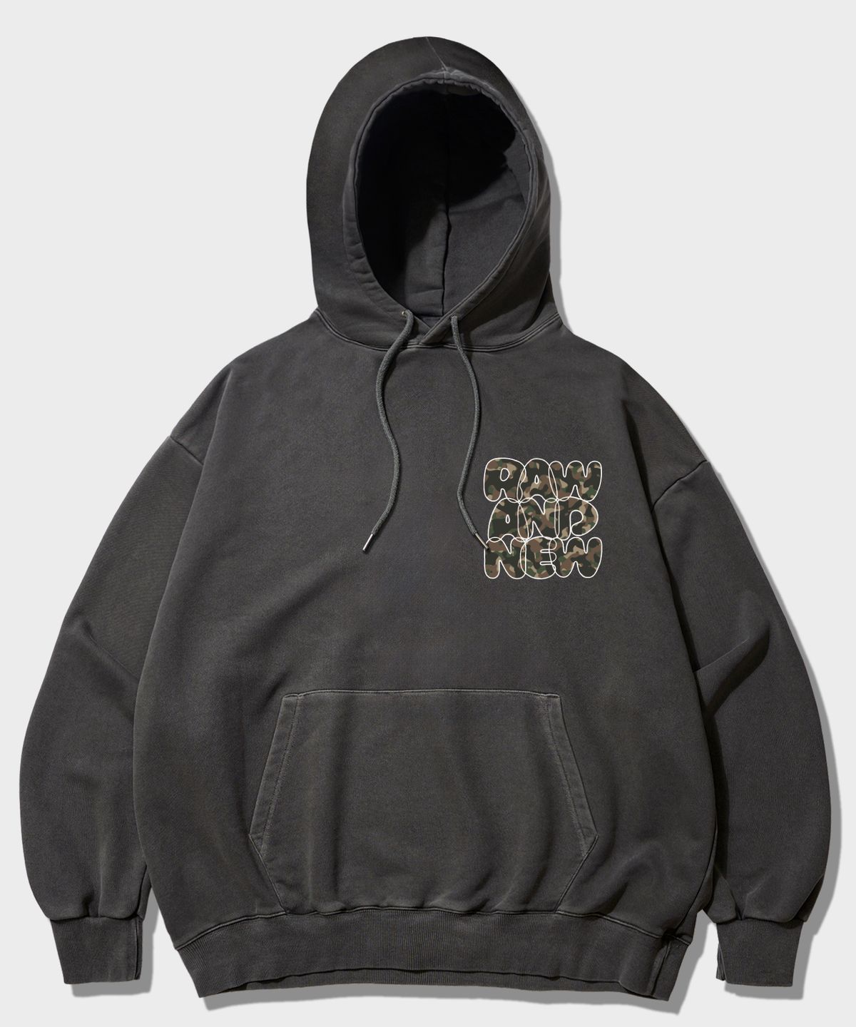 더마일(THEMILE) RAW AND NEW MILE HOODIE [PIGMENT D.GRAY]